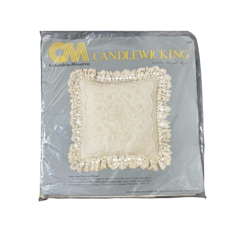 American Heritage Pillow ©1983 Columbia-Minerva Candlewicking Kit 7502